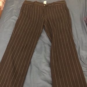 Black dress pants with white stripe